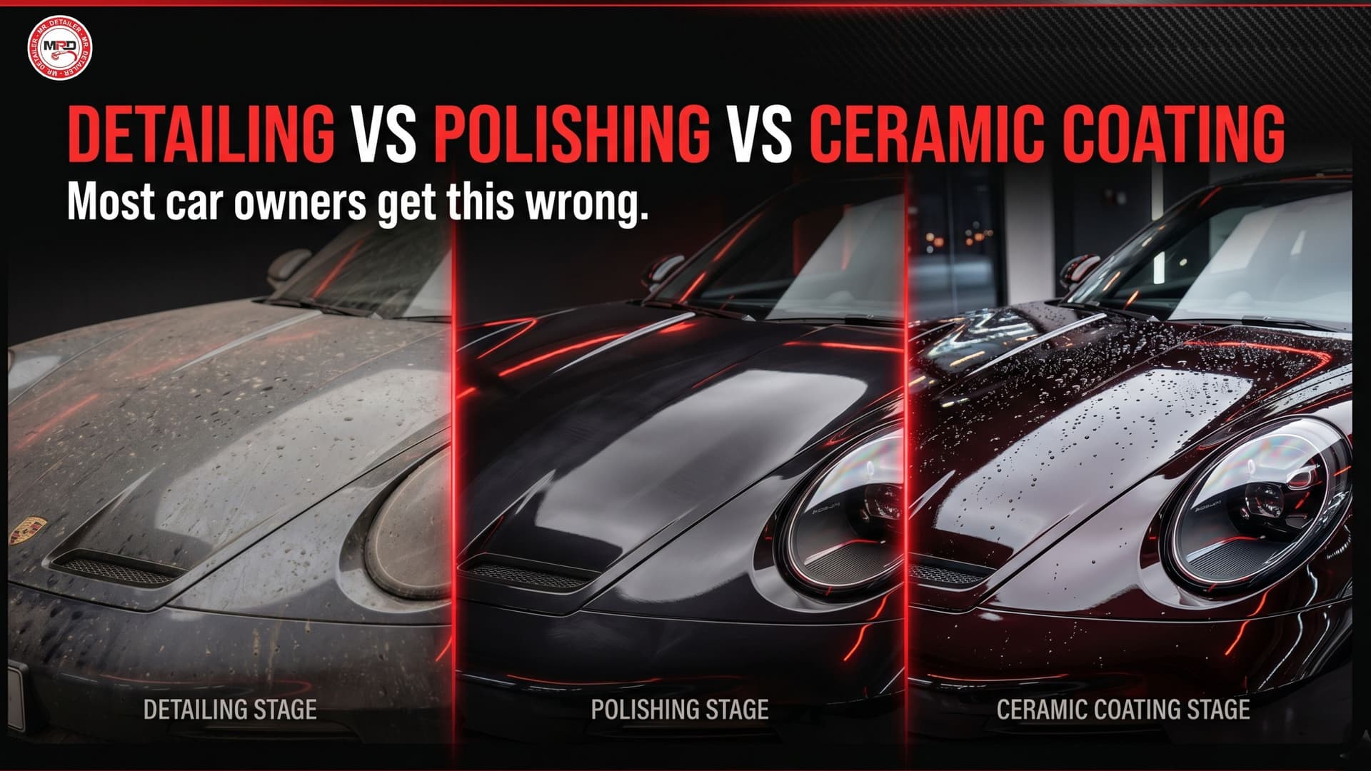 Car Detailing vs Polishing vs Ceramic Coating — What's the Difference?